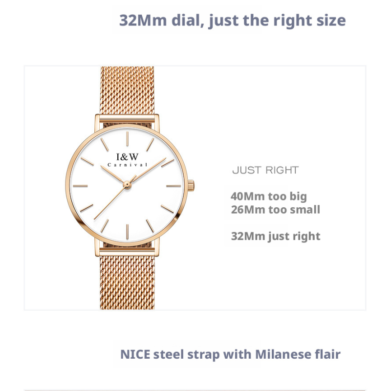 Ultra Thin Minimalist Ladies Quartz Watch Simple Dial Milanese Mesh Metal Strap 3 Colors Elegant Daily Dress Wrist Watch Gift For Women
