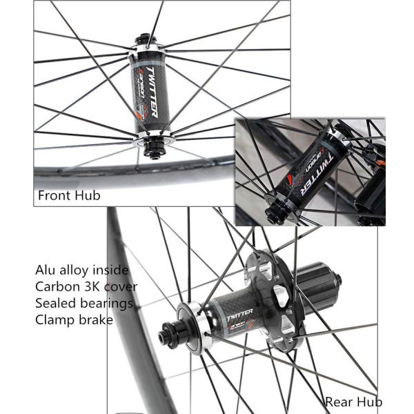 Быстрый выпуск Wheelset велосипеда дороги углерода RETROSPEC 700C с тормозом c