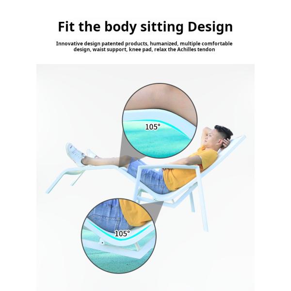 Foldable Aluminium Chaise Lounge Chair for Outdoor Villa Beach Terrace Pool and Garden
