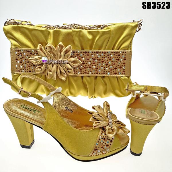 Supoo  Italian ladies shoes matching bags leather african wedding high heel  shoes for lady