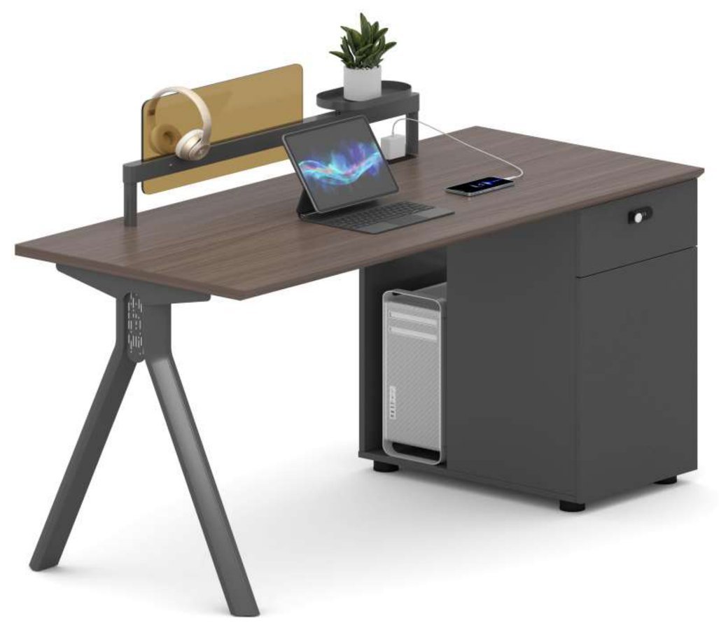 Computer Desk with Headphone Stand and Side Tray-Desks