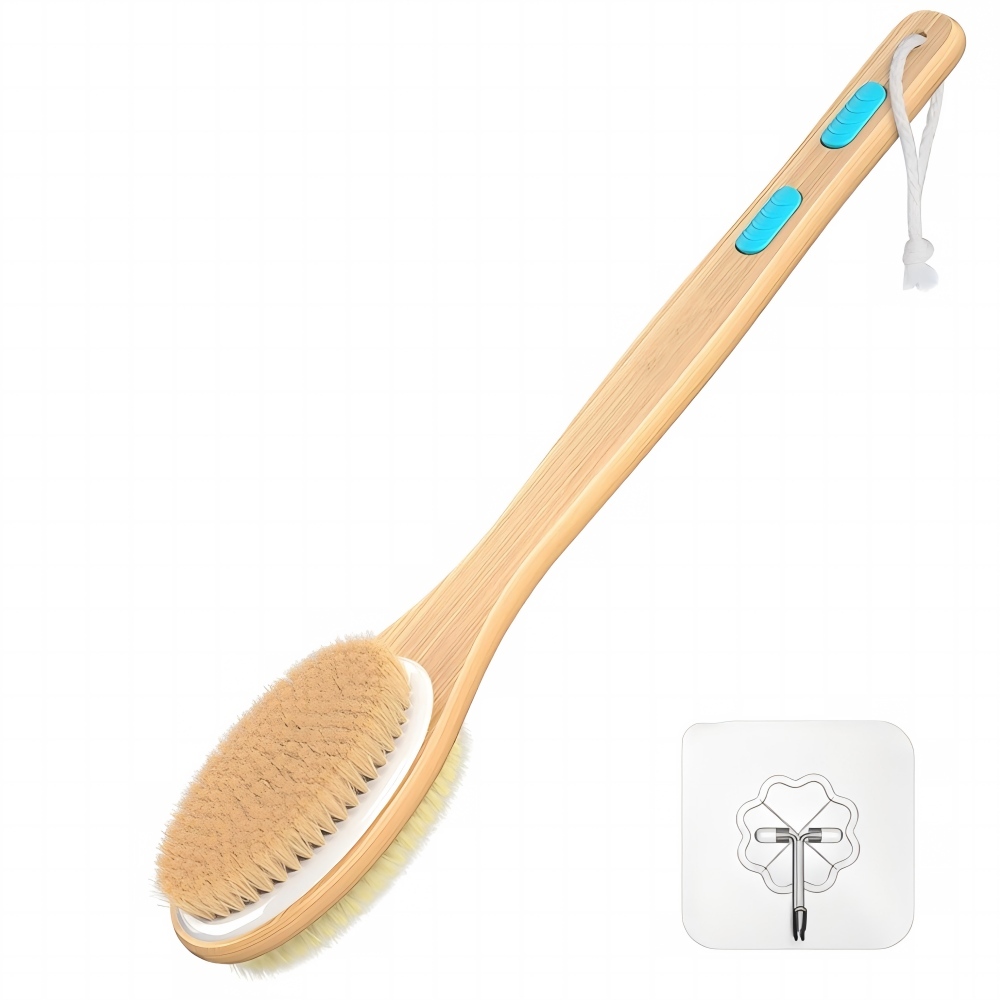 17-inch Back Scrubber Shower Brush with Two-Sided Design and Non-Slip Handle