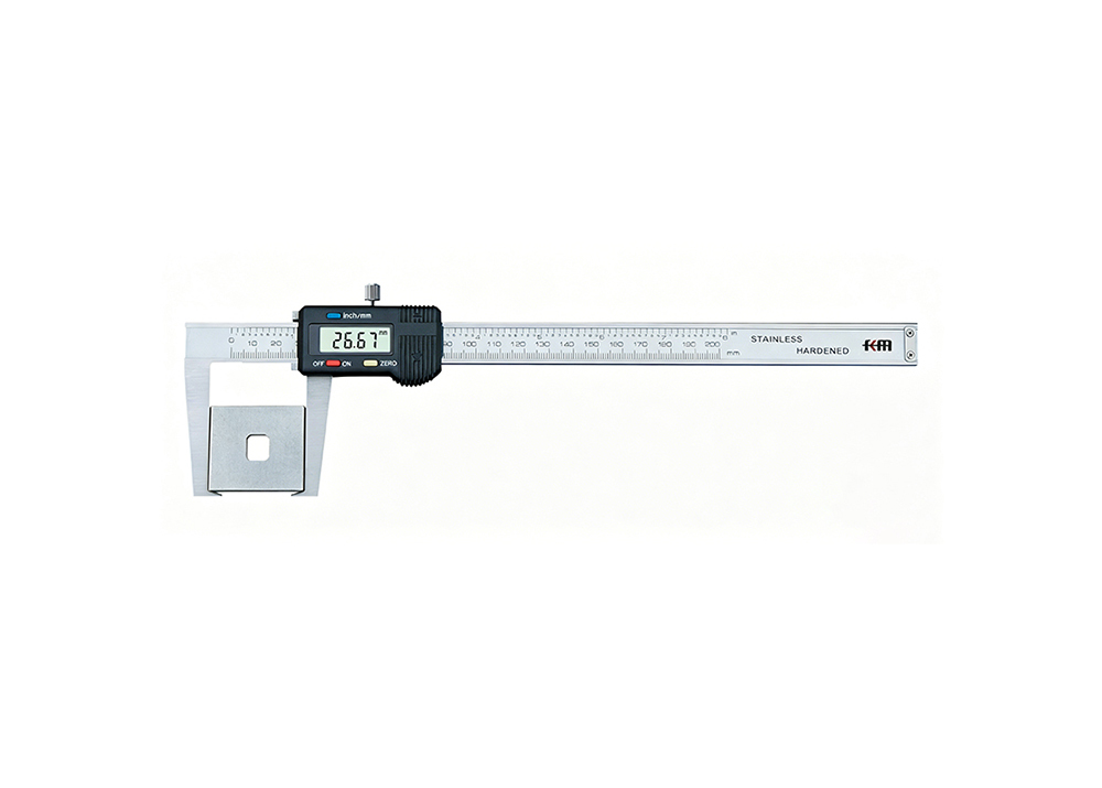 0-150mm/0-6 Flat Tip Digital External Groove Caliper for Shallow Outer Grooves for CNC Industry