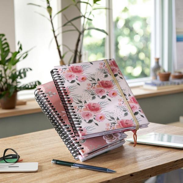 Custom A5 Spiral Notebook with Thermal Binding Hard Cover and Loose-leaf for Business Office Meeting Record and School Journal