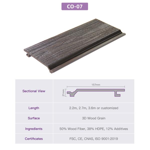 гарантия ситовины серого составного на открытом воздухе плакирования 157x21mm анти- 5 лет