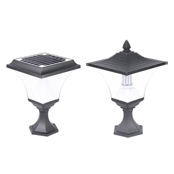Die Cast Aluminium 30W Solar Pillar Light Garage Fence Decoration post lamp