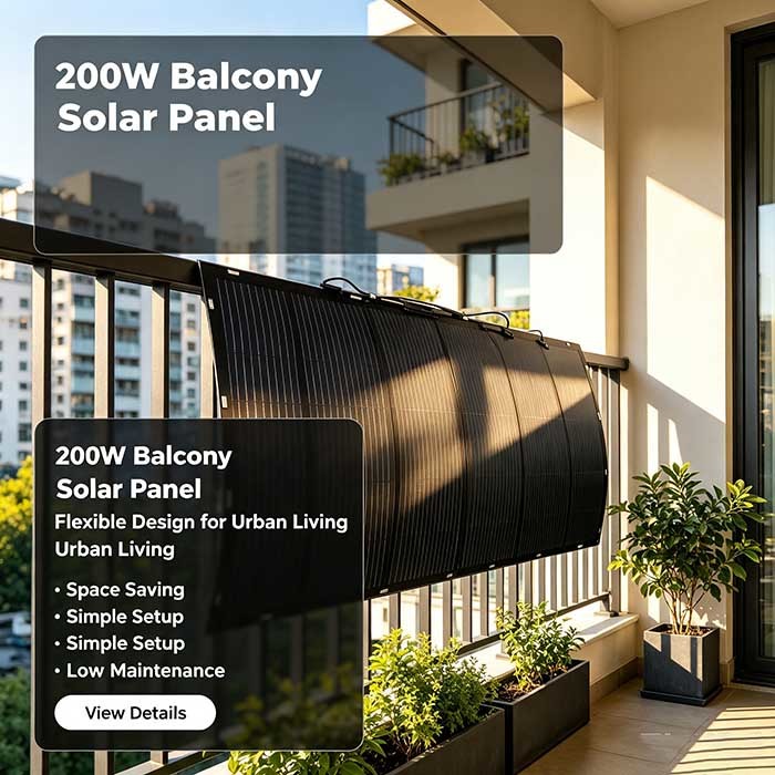 Heavy‑Duty 200W Flexible Solar Panel, Carbon‑Fiber Reinforced Bendable Solar for Long‑Term RV & Marine Travel