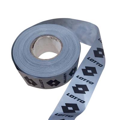 Grey Silver Green Reflective Elastic Tape For Clothing Vests Sewable Hi Vis Polyester Stripe
