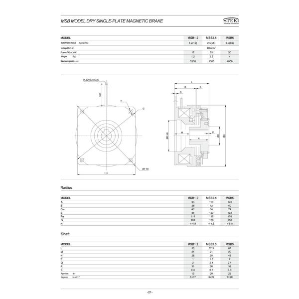 MSB dry single plate electromagnetic brake for food machinery alternative TWINFLEX