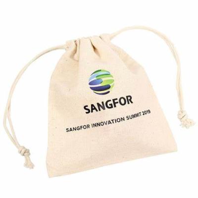Eco Friendly Canvas Muslin Small Cotton Drawstring Bags Reusable Drawstring Makeup Pouch
