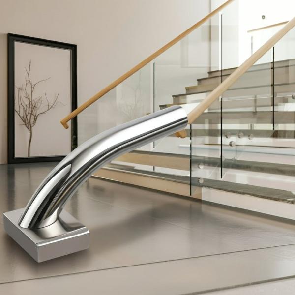 Corrosion-Proof Stainless Steel Handrails with Polished Finish for Glass Railings