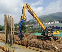 Tipo máquina escavadora With Vibro Hammer da roda de XCMG para conduzir pilhas de folha de 6 a 8 medidores