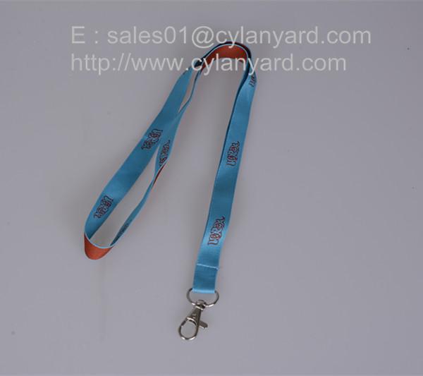 polyester embroidered woven lanyards,economic woven jacquard neck lanyard factory in China