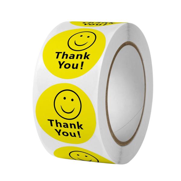 1 Inch 25mm Custom Sticker Cute Rainbow Thank You Sticker for Gift Decoration