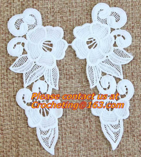 Retro Fashion Cotton Crochet Lace Collar Gorgeous Flower Motif Neckline Faux Collar for Dr