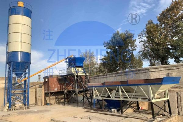 HZS25 Automatic Commercial Concrete Batching Plant, Skip Hoist Concrete Mixing Plant