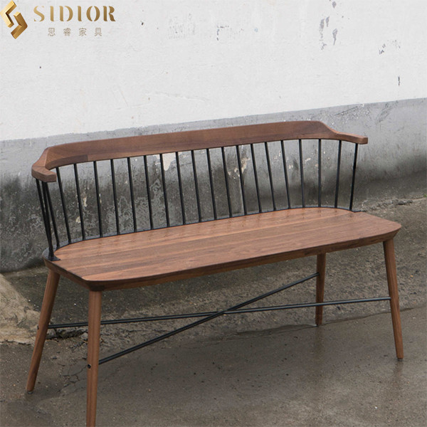 Antique Style Restaurant Booth Sofa Seating Solid Wood 76cm Height