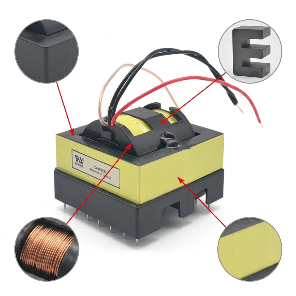Compact Efficient EC39 HF Power Transformer Low DCR Stable Power Supplies