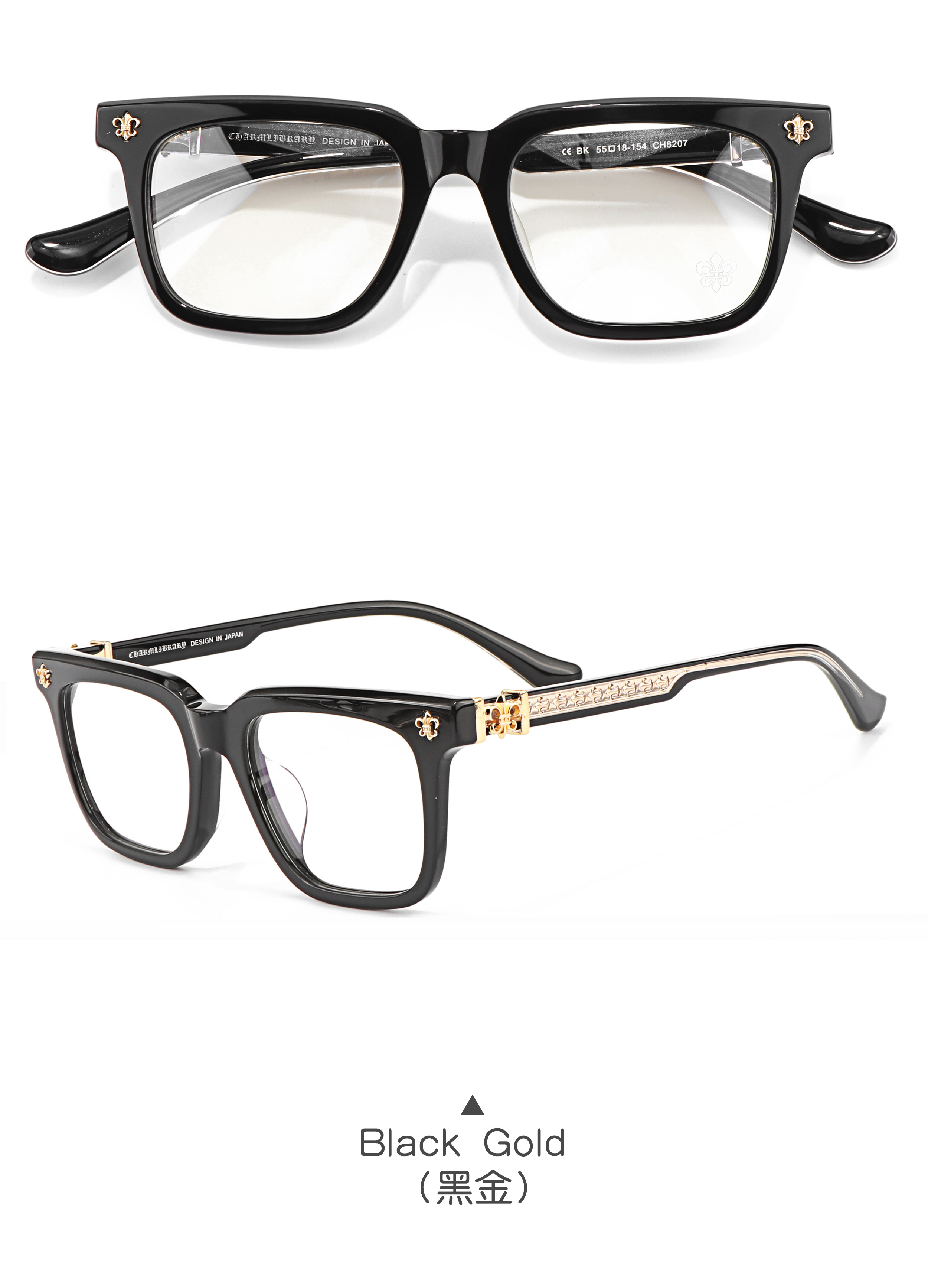 Good Quality Light Acetate Black Silver Gold Optical Prescription Presbyopia Multifocal Glasses Shop Eyeglass Frame for Women