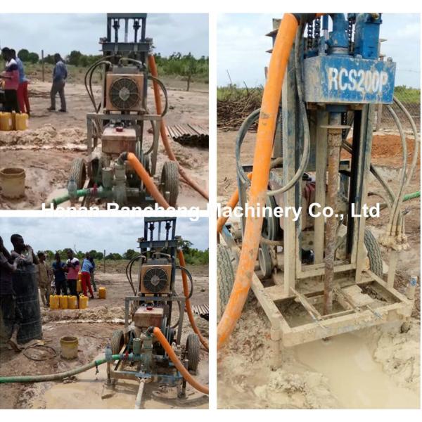 150 м глубина портативная скважина буровой установки 22hp / 16.2Kw Дизельный двигатель мощность