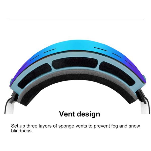 Colour Plating Snow Glasses Ski Goggles with 3 Layers Foam and Custom Color Lenses