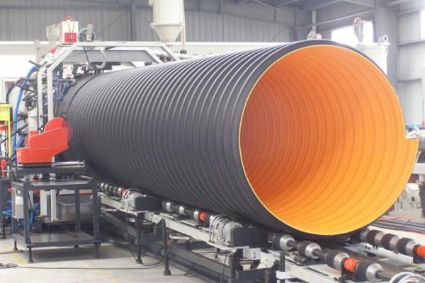 Polyethylene Steel Strip Corrugated Pipe HDPE Spiral Pipe Extrusion Line Specialized in Producing Pipes Size 200-4000mm