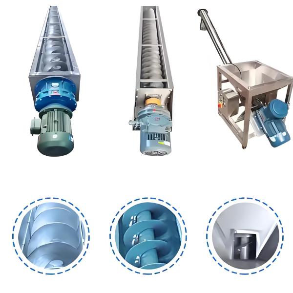 U-Tube Spiral Conveyor For Granular  Powder Food With Industrial-Grade Easy-Cleaning And Inclined Design