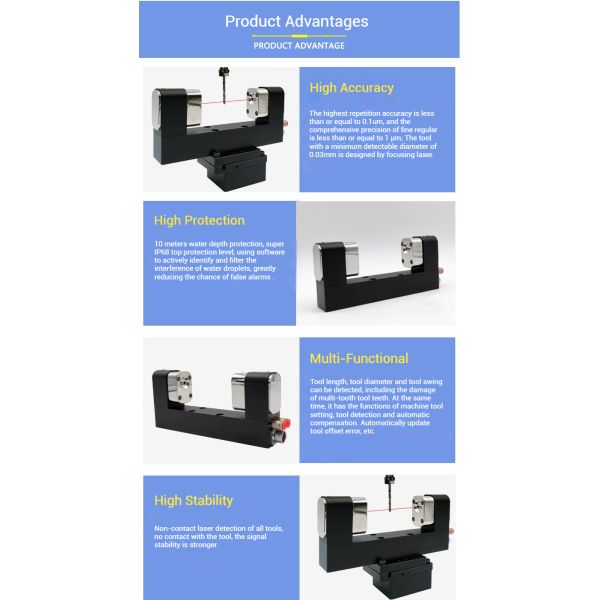 MNC56 Makinopc Non-contact High Accuracy CNC Laser Tool Setter 0.03-160mm Diameter for Tool Length/Diameter Runout Measurement