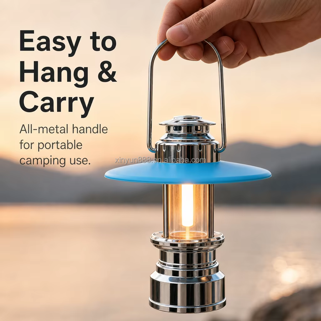 Outdoor Camping Lighting Atmosphere Lamp New Portable Retro Horse Lamp Tent Lamp Charging Lighting Reading Lamp