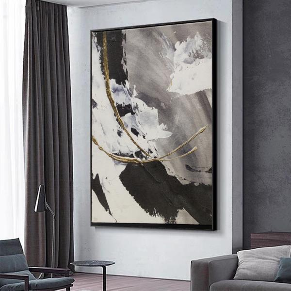 Pintura al óleo abstracta a medida 3D Estereoscópico de textura para decoración de salones modernos