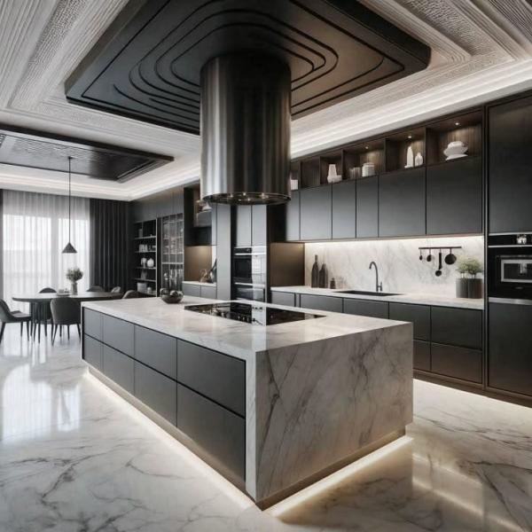 Custom Complete Modern Gloss Melamine Kitchen Cabinet Island Furniture
