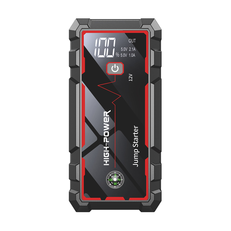 6400mah 12V Portable Car Battery Jump Starter Power Station With LED Display Multi Function Smart DigitalEmergency Car Jump Starter with LED Light, Warning Light, SOS & Portable Rechargeable Design