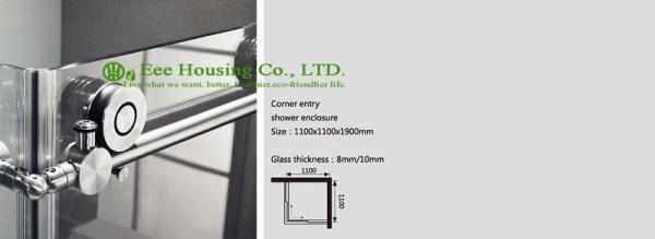 Showe Room best price Whole Shower 304 stainless steel Complete Square Sliding Mobile Frameless Sliding Tempered Glass
