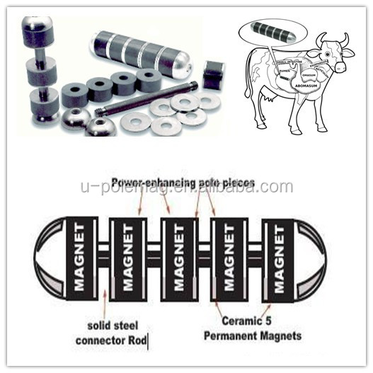 104.91г Постоянный ферритовый коровьи магнит Черный порошковый пальто Промышленный магнит 3 