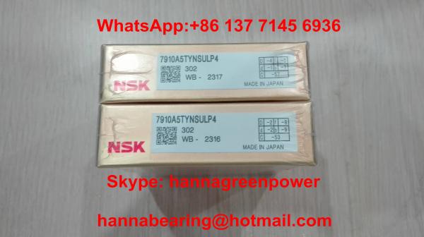 Polyamide Cage 7910A5TYNSULP4 25° Angel Single Row Roller Bearing 50x72x12mm