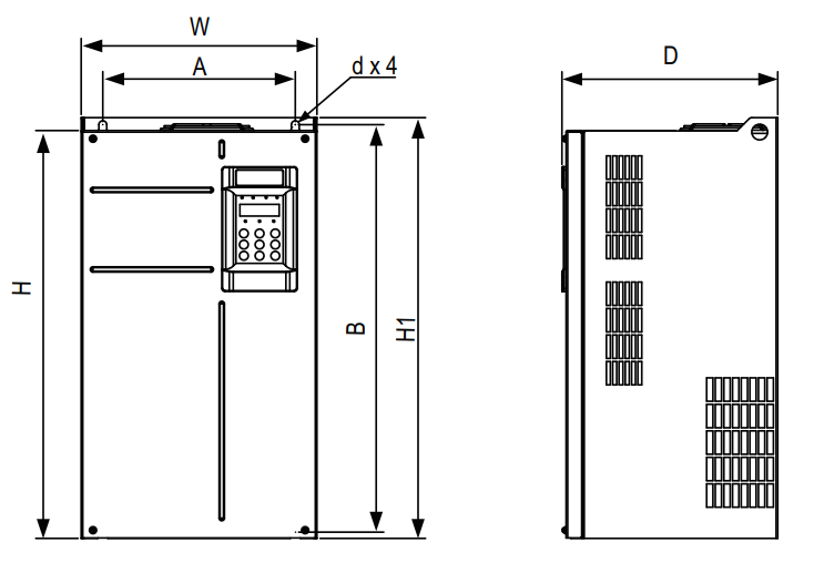 Three Phase Vector Control VFD 200V-240V AC 0.8kHz-6.0kHz Carrier Frequency