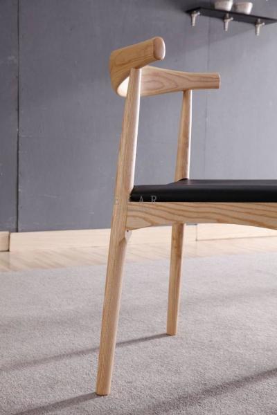 Modern Ash Wood Nordic Design Leather European Dining Chair