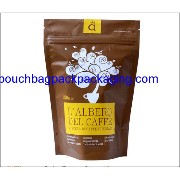 Stand up pouch with zip, doypack with zipper full printing for coffee 250g