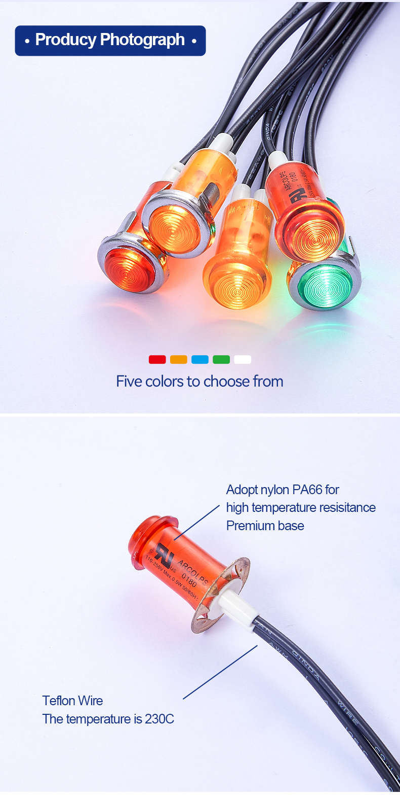 High Brightness LED Signal Light for Machine Tools Equipment Plastic Warning Signs Color Coding Safety