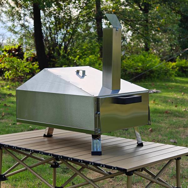 Horno de pizzas para el exterior Horno de pizzas portátil de acero inoxidable para fiesta en el patio trasero