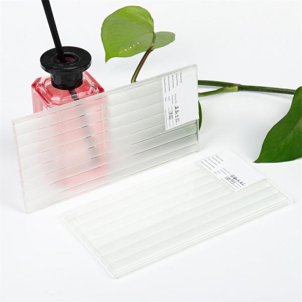 C Edge Patterned Tempered Glass Frosted Shower Fluted Ribbed Texture Decorative Glass Panel