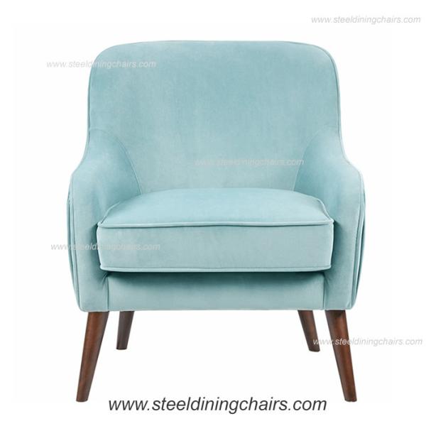 Velvet Upholstered Luxury Lounge Wood Leg 90cm 75cm One Seater Couch