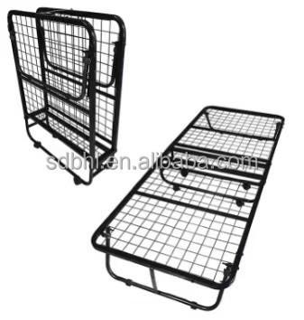 Black Washable Pads Trapeze Infant Rollaway Bed Frame with Foldable Design