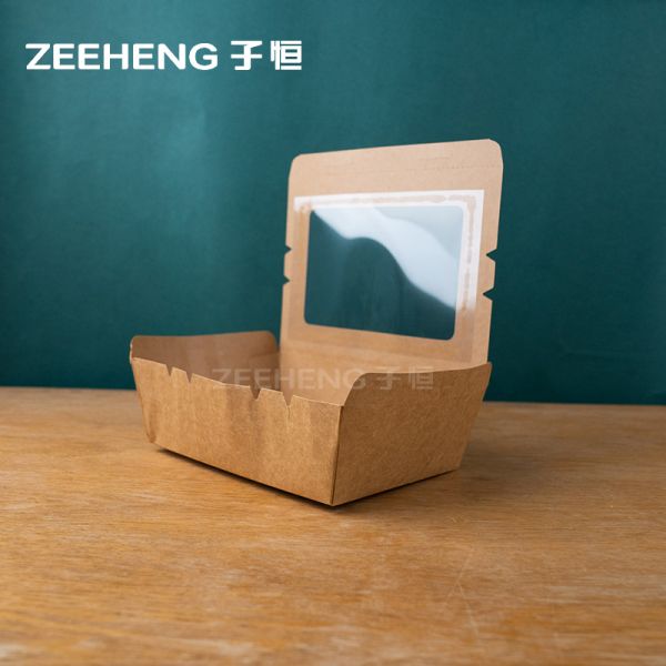 Window Brown Kraft Paper Box Thickness 337gsm With Pe Coating Recyclable