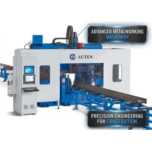 55KW Total Power Cnc I Beam Drilling Sawing Processing Machine Line 3 Tool Magazines