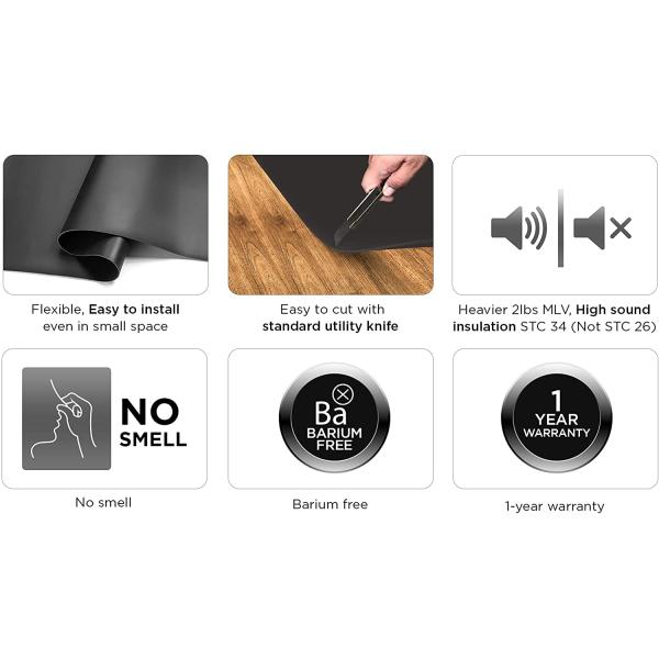 5 мм толщины загруженный виниловый звуковой барьер высокая плотность для спортивных заведений