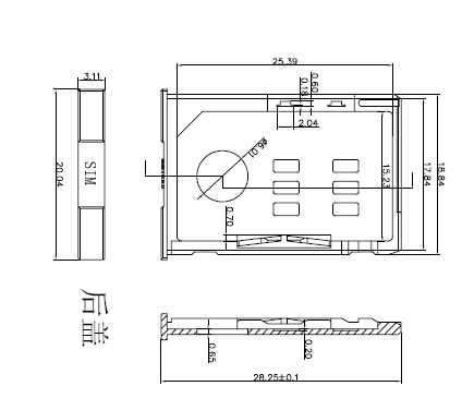 High Temperature SMT Sim Card Connectors For Micro Sim Cellular Phones