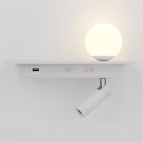 USB led reading light 3W beadboard wall lighting led bed lamp headboard acrylic ball light bedside wall lamp background