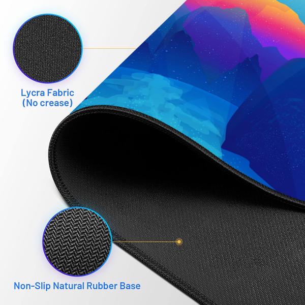 Custom Full Colour Design Print XL Polyester Fabric Gaming Mouse Pad with Rubber Base