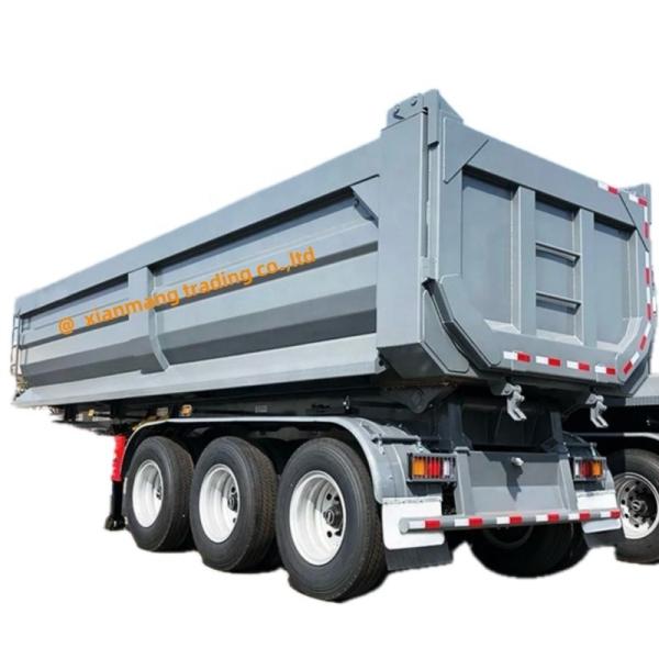 Heavy Duty Dump Semi Trailer And U Type 50/60 Tons Truck Trailer Tandem Hydraulic Tipping Box Tipper Trailer For Sale